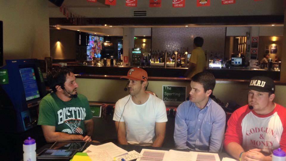Last year's Sporting Chance Summer Edition at the Lappo with Brisbane Heat star Josh Lalor (second from left) chatting with (L-R) Jonathan Lees, Matt Poynting and Gary Kime. 
