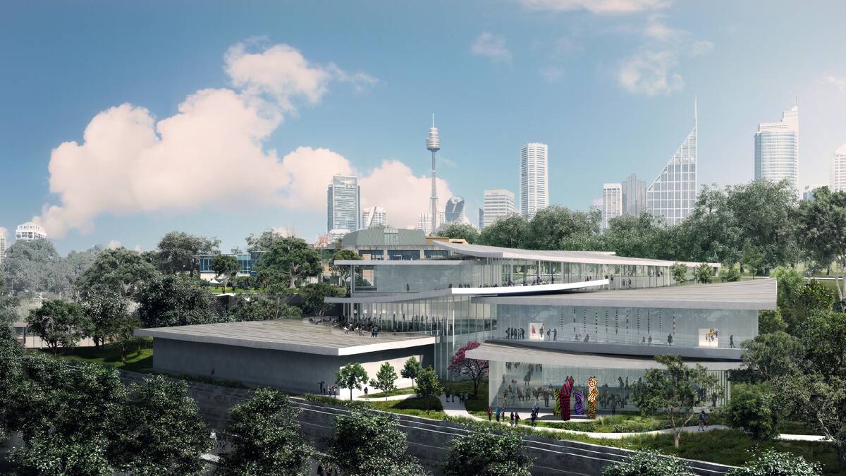 An artist's impression of the Sydney Modern project, an expansion of the Art Gallery of NSW which the government allocated $244 million in the state budget. Photo: Art Gallery of NSW and SANAA for Sydney Modern expansion.