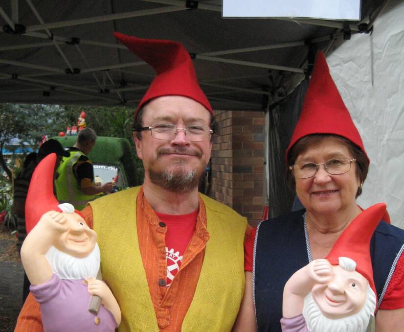 Rotary Gnome Master Trevor Lloyd with his wife Marianne. He has finalised arrangements for a group of Gnomes from China to attend the 2017 Australian Gnome Convention on Australia Day at Glenbrook.
