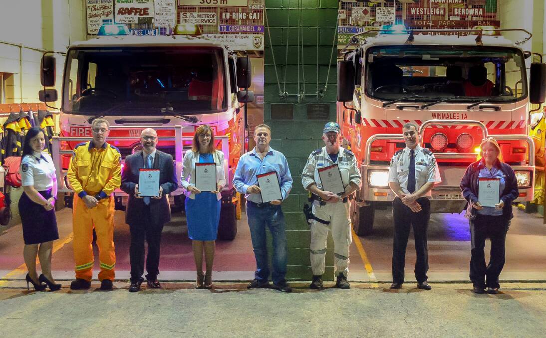 Giving thanks: The presentation night at Winmalee Rural Fire Brigade.