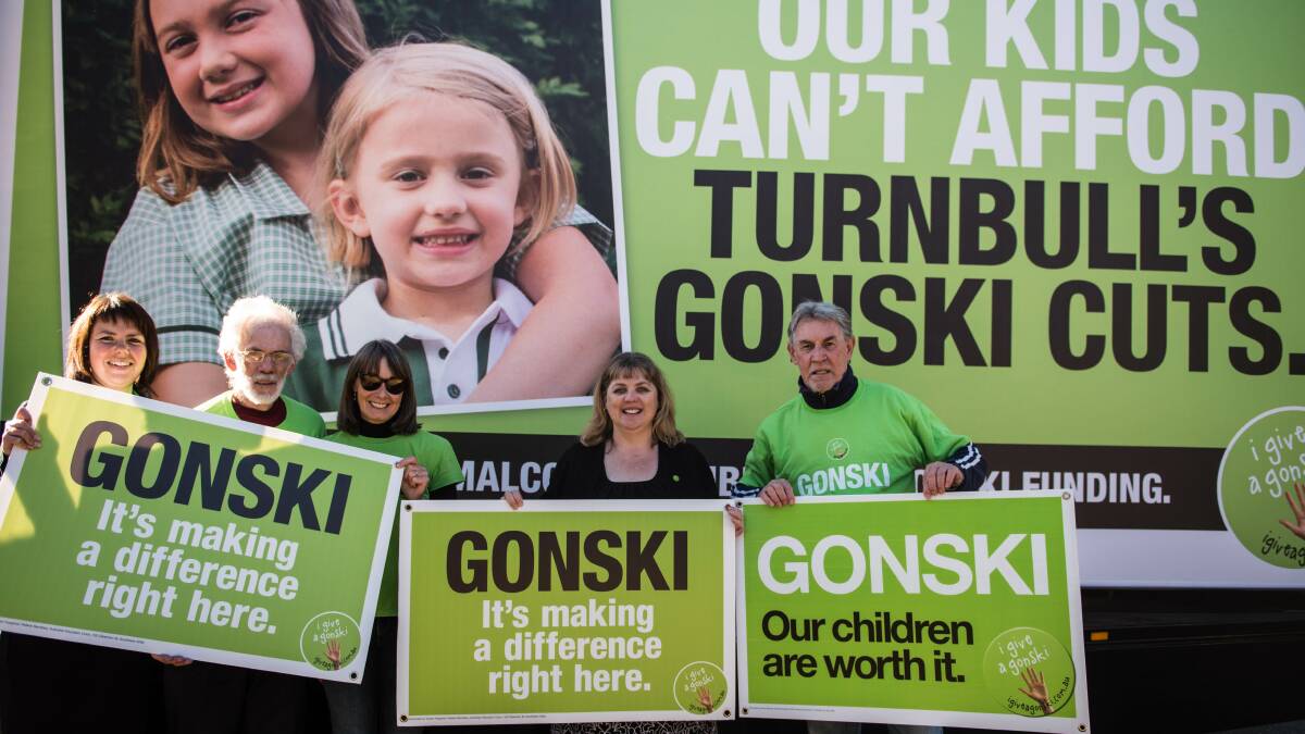 Gonski billboard campaign in Blue Mountains - May 20 and May 30. Photos: Peter Johnson.