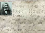 Inset, John Howie (picture Blue Mountains Historical Society) and the commemorative marble tablet (picture Robyne Ridge). 