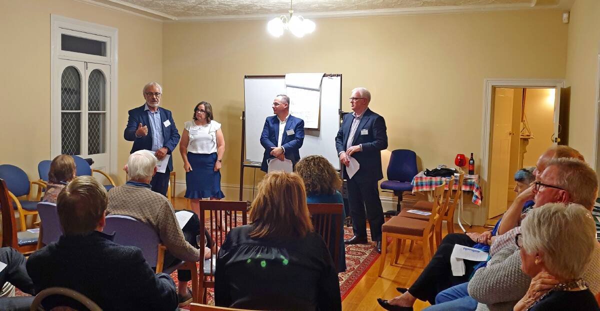 Peter Poulos from Theo Poulos Katoomba, Peita Davies from Realestate.com.au Home Loans, Matt Grima from Belle Property Leura, and Mark Barton from Bartons Real Estate Springwood.