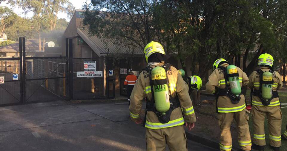 Feeling the heat: Fire crews attend the Blaxland electricity substation fire on Wednesday, January 11. Photo: Springwood Fire and Rescue NSW.