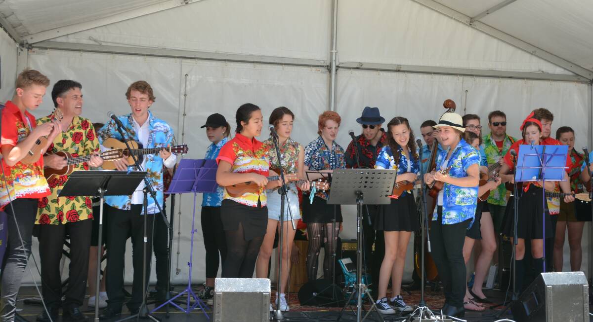 Live entertainment: Students from Blaxland High School perform at the 2016 Glenbrook Spring Festival.