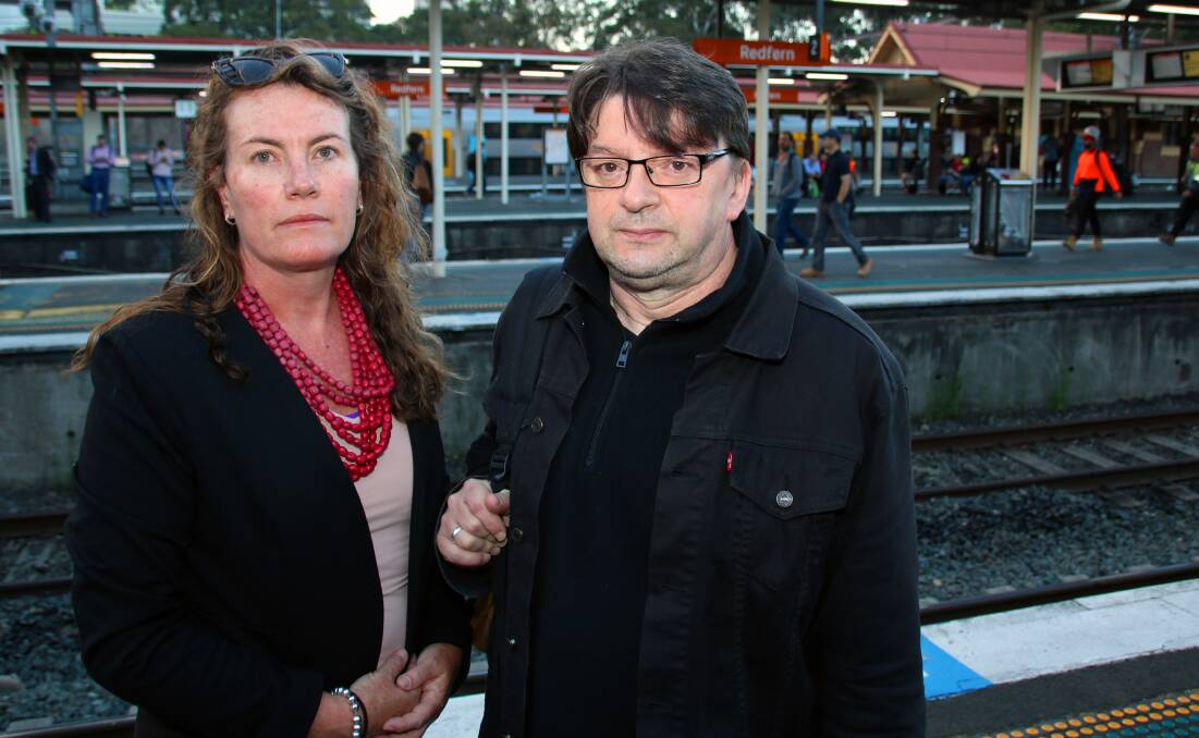 Trish Doyle MP meets with Blue Mountains commuter JohnPaul Cenzato at Redfern station to discuss the impacts of the new train timetable on Blue Mountains commuters.