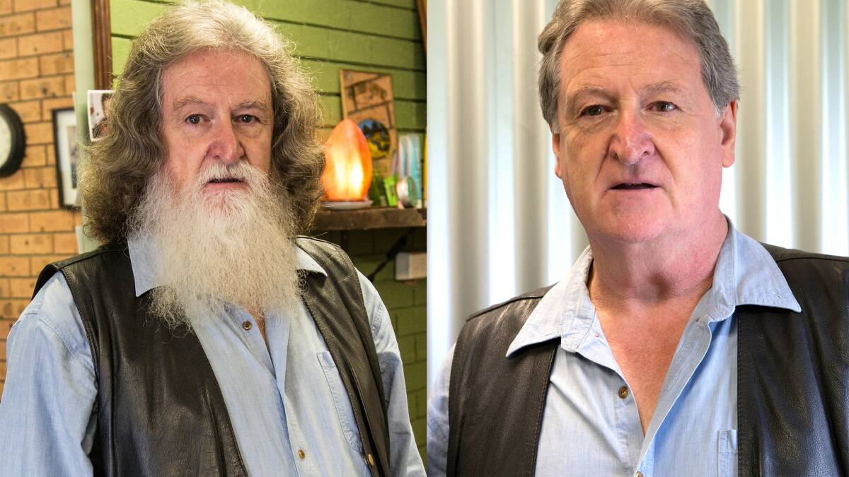 Before and after: SES worker Keith Roberts had a Mad March Makeover to get more men to look into having a thorough health check.