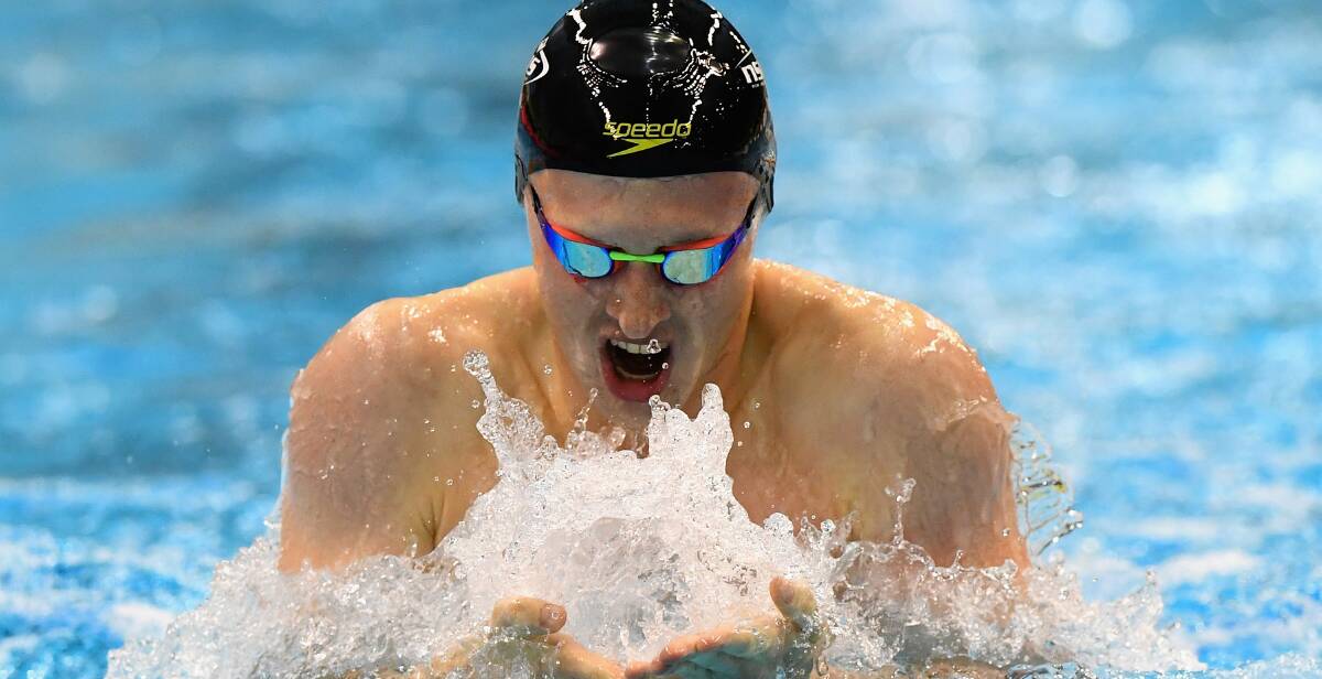 In action: Matt Wilson competes in the men's 200 metre breaststroke. Photo: Quinn Rooney/Getty Images.