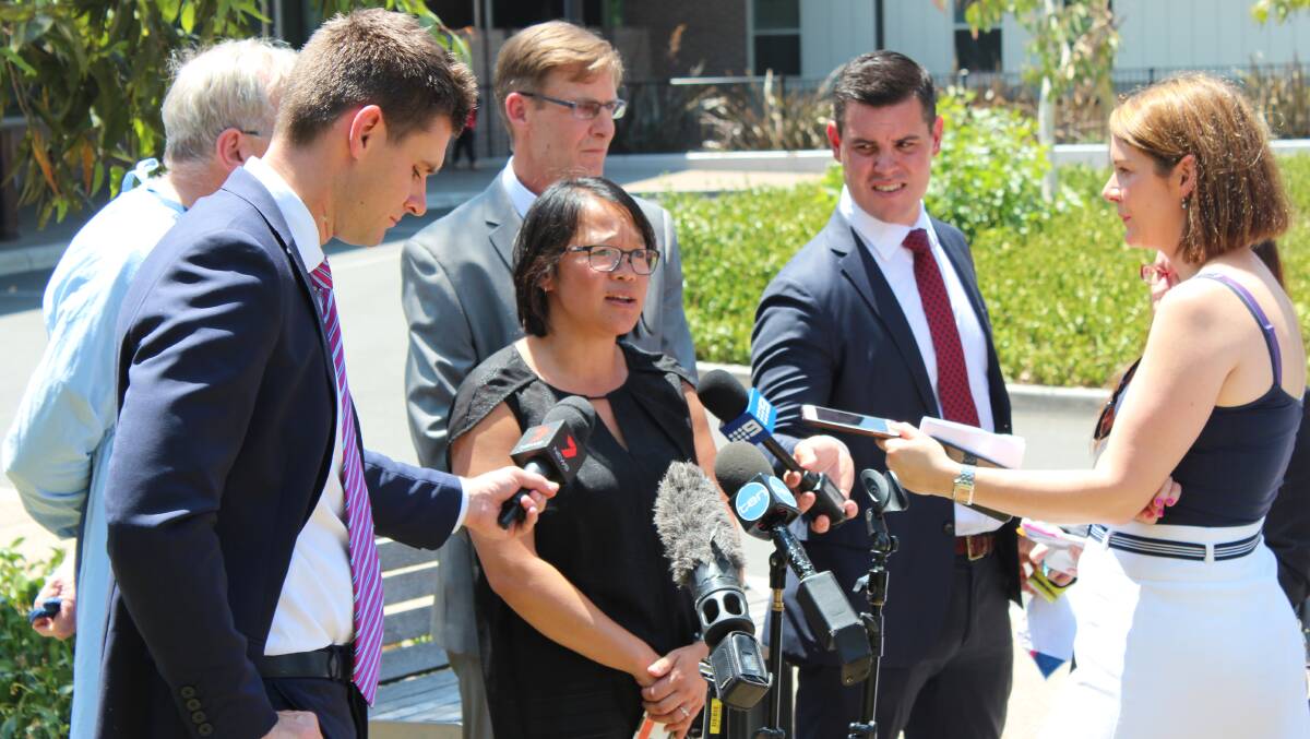 Chair of the hospital Medical Staff Council, Dr Nhi Nguyen, speaks to media after today's announcement.
