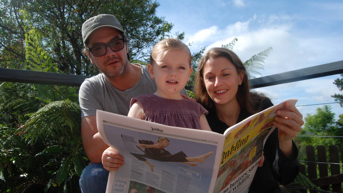 The paper is a family affair: Crinkling's graphic designer Remi Bianchi and editor Saffron Howden with their daughter Peta.