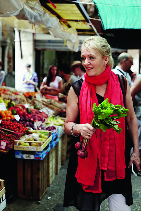 Culinary adventure: Valli Little shops up a storm on one of her cooking trips. She has teamed up with Leura foodie, Carol Prior from By Prior Arrangement, to host three specialist trips next year.