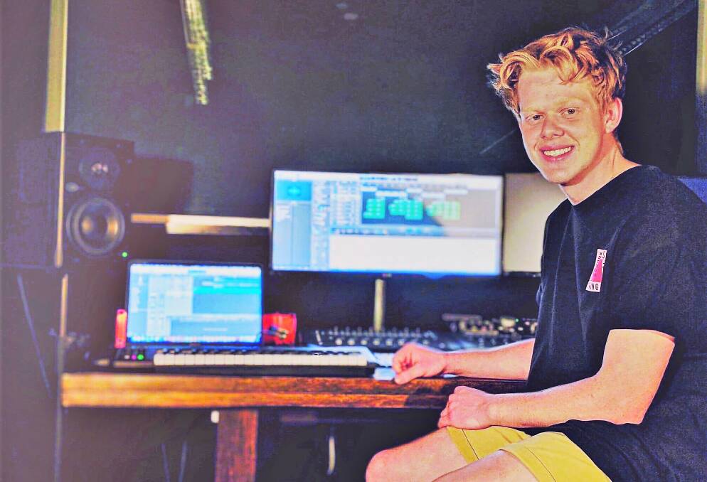 "It's pretty crazy": Winmalee High School captain Nick Craig juggles music production and the books as he prepares to sit his final school exams on Thursday.
