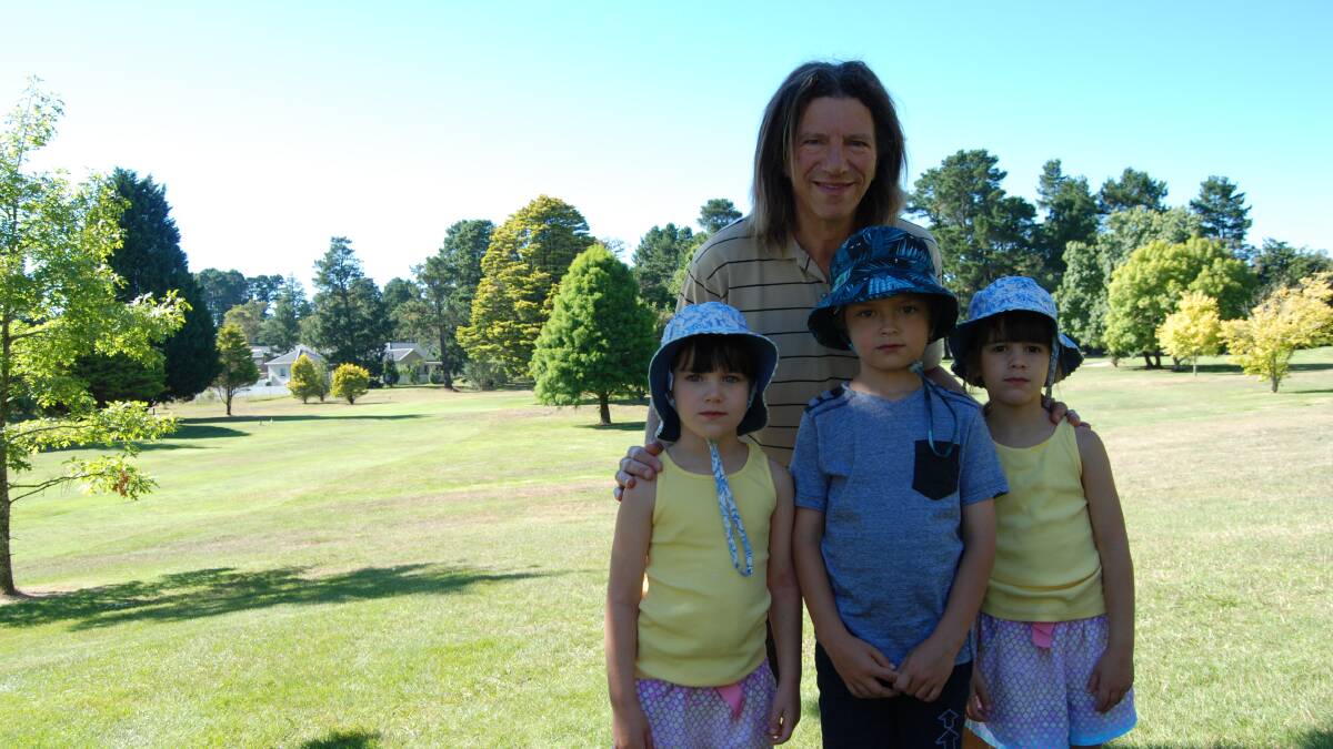 Eyes on a prize: Jerry Schwartz would like to add Wentworth Falls Golf Club to his list of acquisitions. Jerry Schwartz, pictured with his children, would like to buy the club.
