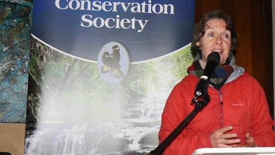 Taking questions: Tara Cameron from the Blue Mountains Conservation Society.