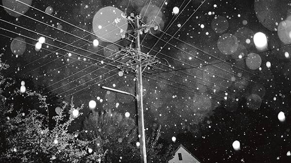 A magical night: Robert Musgrave captures snow in an urban landscape, one of the works for sale at his first Blue Mountains gallery opening.