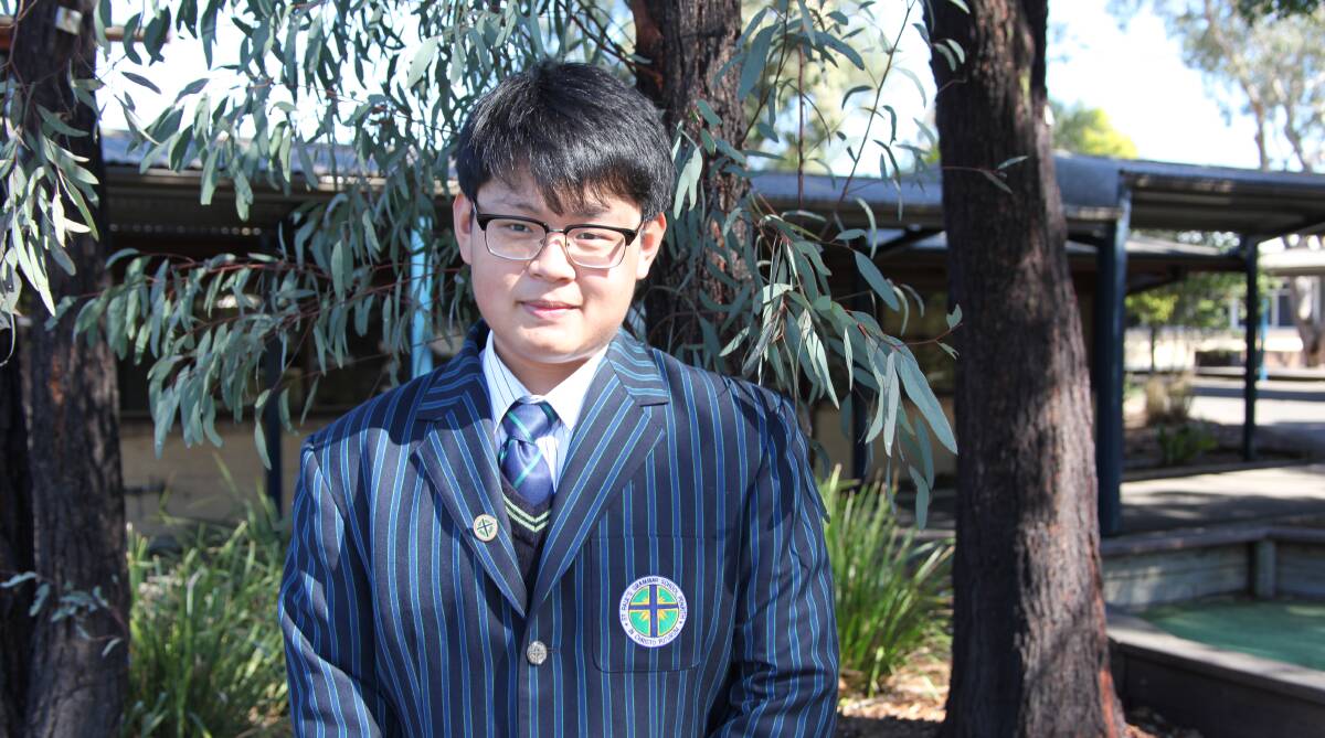 Thinking of others: Haochun Sun from China studies at St Paul’s in Cranebrook and is one of three nominees for the International Student Award.