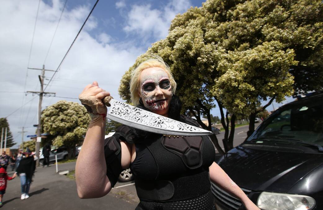 The Standard photographer Vicky Hughson captured these realistic-looking zombies wandering the streets of Port Fairy for the annual Zombie Shuffle.