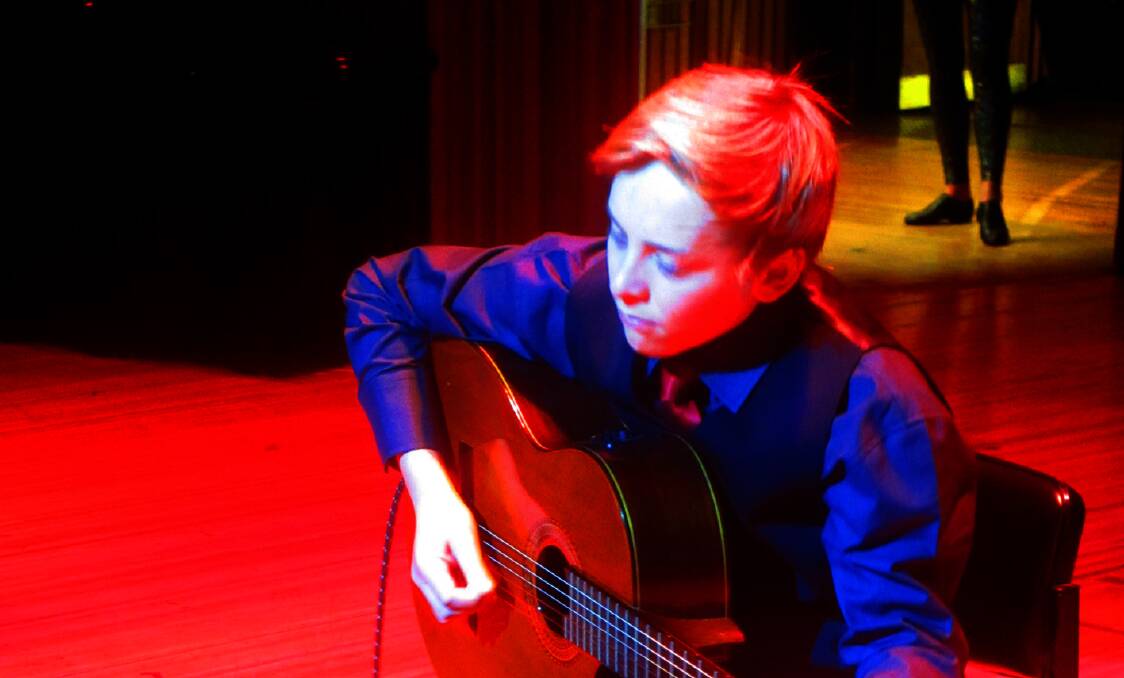 Talent time: Winmalee High School guitarist Harry Kadi performs a complex solo at Pulse in the Sydney Opera House last Thursday night.