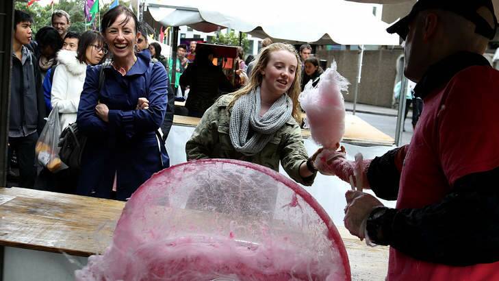 Not so sweet at university open days: Free fairy floss at UTS, but fee rises not widely discussed. Photo: Ben Rushton