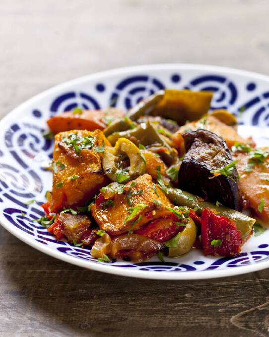 Frank Camorra's quince and pumpkin ratatouille <a href="http://www.goodfood.com.au/good-food/cook/recipe/quince-and-pumpkin-ratatouille-20130806-2rboa.html"><b>(RECIPE HERE).</b></a> Photo: Marina Oliphant