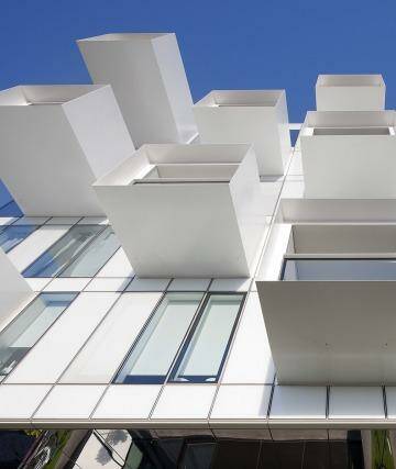 Pop-out: Upper House makes itself known with its strong dimensional form of cantilevered balconies. Photo: supplied