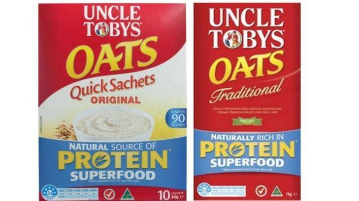 Uncle Tobys has paid penalties to the ACCC for making misleading protein content claims. Photo: ACCC