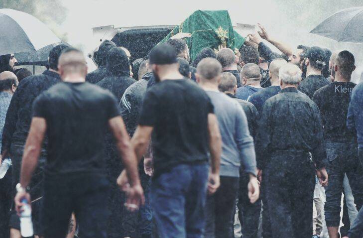 The coffin carrying the body of Kemel Barakat at his funeral at Marrickville Alawi Youth Movement Centre . Pic Nick Moir 16 march 2017 Photo: Nick Moir