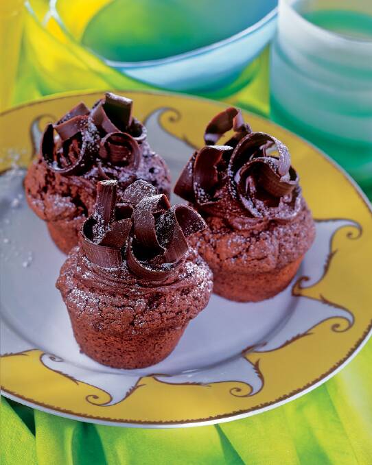 Rich chocolate muffins <a href=”http://www.goodfood.com.au/good-food/cook/recipe/rich-chocolate-muffins-20131101-2wqjy.html"><b>(RECIPE HERE).</b></a>