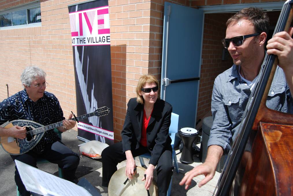 The Live at the Village Trio getting into the groove at Winmalee high school last Saturday.