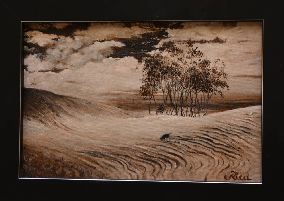 The Rose Lindsay Art Prize (overall) winning entry at the Springwood Art Show: Dunes, by Patricia Ricci. 