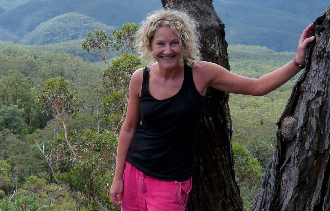 Leeds resident Sharon Cracknell in the Blue Mountains last year, where she penned her first travel book while on a six-month homestay in Warrimoo.