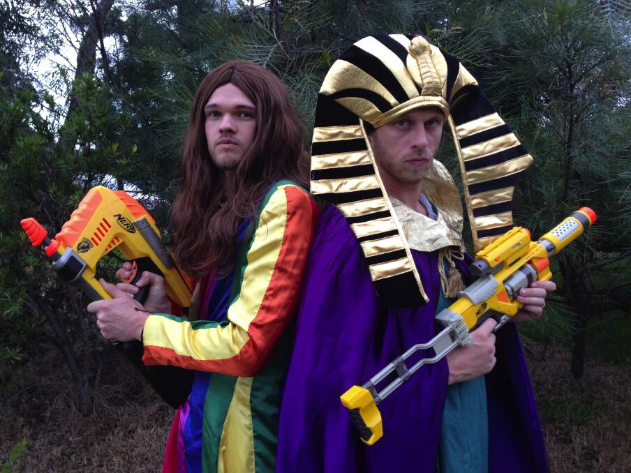 The Anglican Churches of Springwood's stall and parade float for Springwood Foundation Day will feature characters from the theme of its upcoming April holiday kids club, 'Egypt Quest'. Dressing up for the occasion is Josh O'Neill as Joseph and Mike Hottinger as Pharaoh.