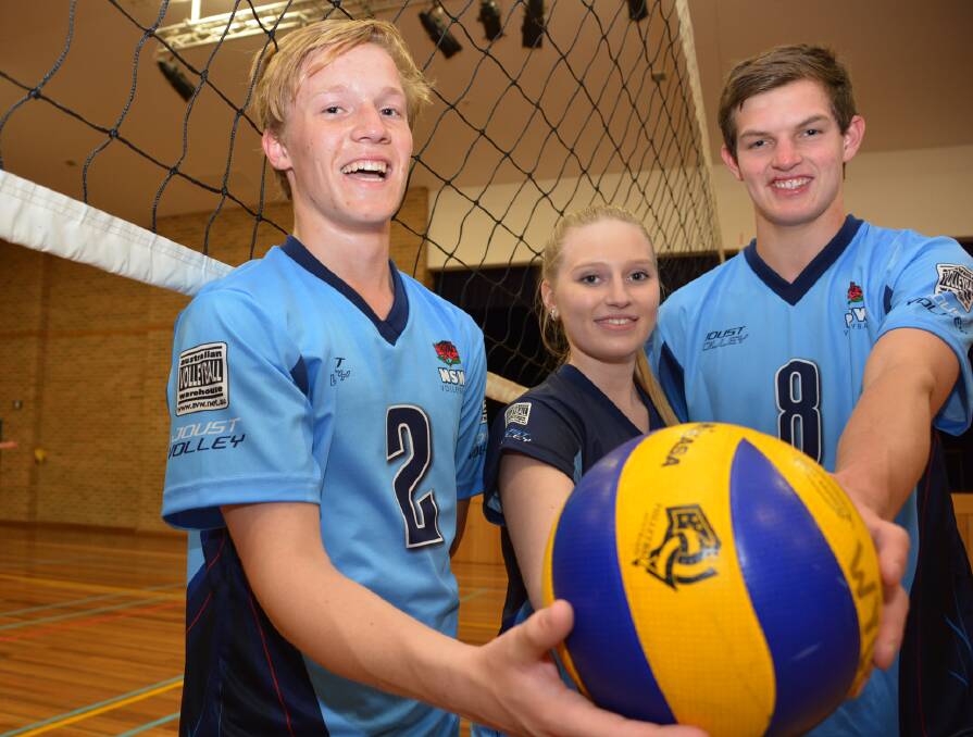 Hugh Catchpoole, Rebeka Gaspersic and Joel Salter will represent NSW at the Australian Volleyball Junior Championships in Canberra.