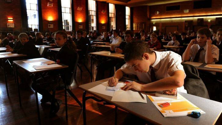 Year 7 students sitting the NAPLAN exams.  Photo: Gary Schafer