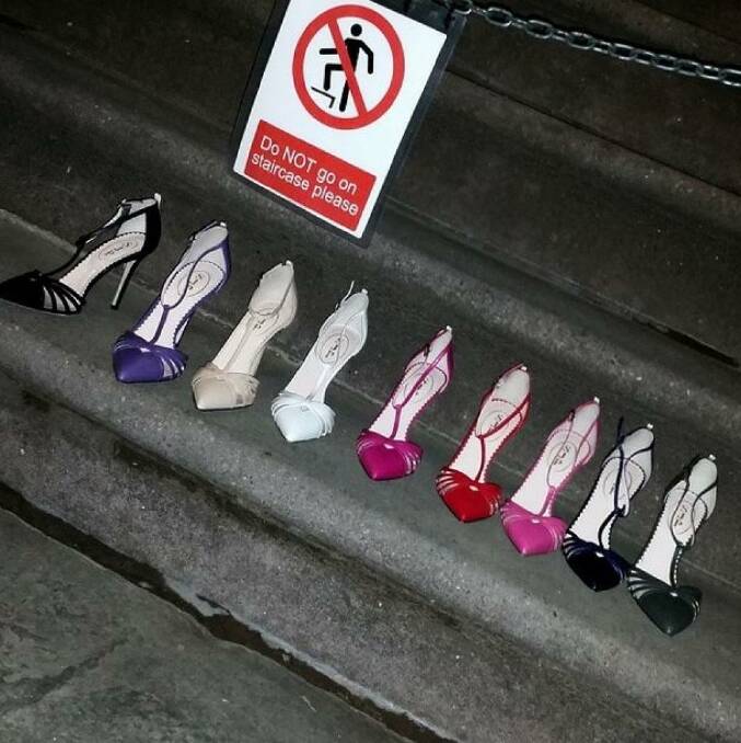 Shoes from the SJP collection on the famous stoop. Photo: Instagram/sjpcollection