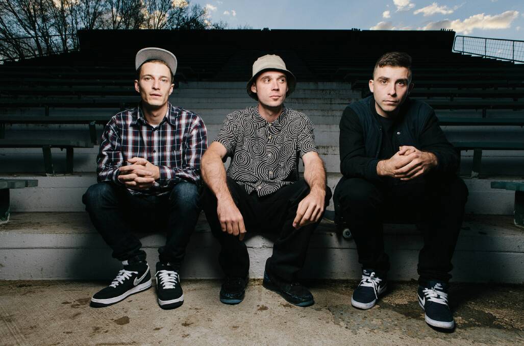 Successful 2014: Blue Mountains hip-hop group Thundamentals, from left, DJ Morgs and MCs Jeswon and Tuka, will perform in Katoomba this Saturday.
