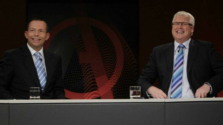 In happier times: Before his election to prime minister, Abbott was a regular guest on <i>Q&A</i>. Photo: Gloen McCurtayne