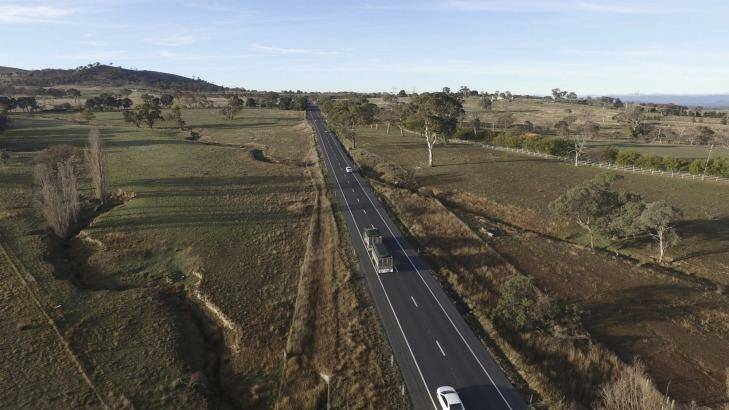 Footage of the Barton Highway from a drone. Photo: Supplied