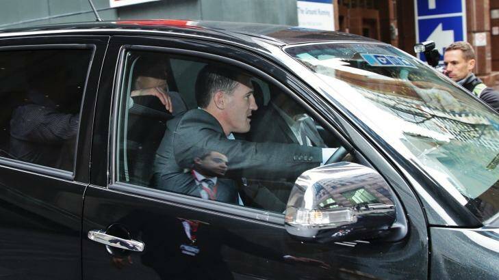 "You've just got to get on with life": Paul Gallen leaves his lawyer's office on Wednesday. Photo: Wolter Peeters