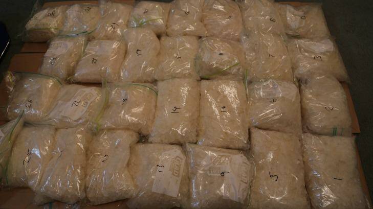 Police seized $45 million of ice in two days.  Photo: Police Media