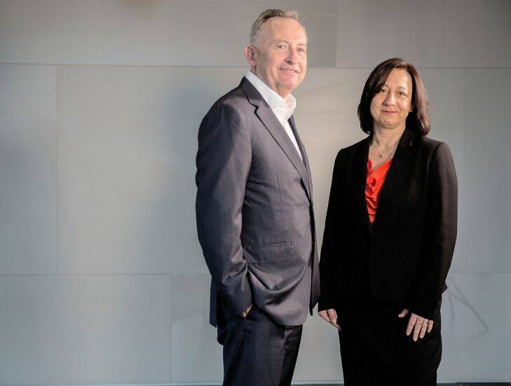 SYDNEY, AUSTRALIA - JUNE 19:  Aristocrat chief executive Jamie Odell and chief financial officer Toni Korsanos pose for portraits on June 19, 2015 in Sydney, Australia.  (Photo by Michele Mossop/Fairfax Media)