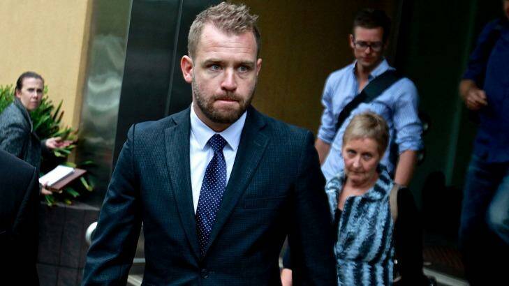 Peter Atkinson leaves the inquest into his son Darcy's death on Monday. Photo: Ben Rushton