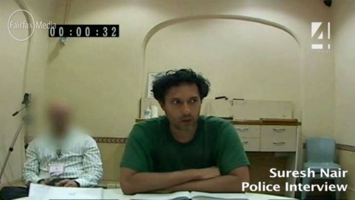 Convicted neurosurgeon Suresh Nair during his police interview. Photo: Supplied