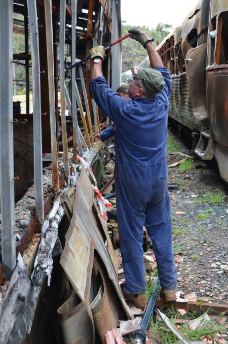 Volunteers, including Steve Shaw, have been hard at work at what remains of the Zig Zag Railway workshop.
