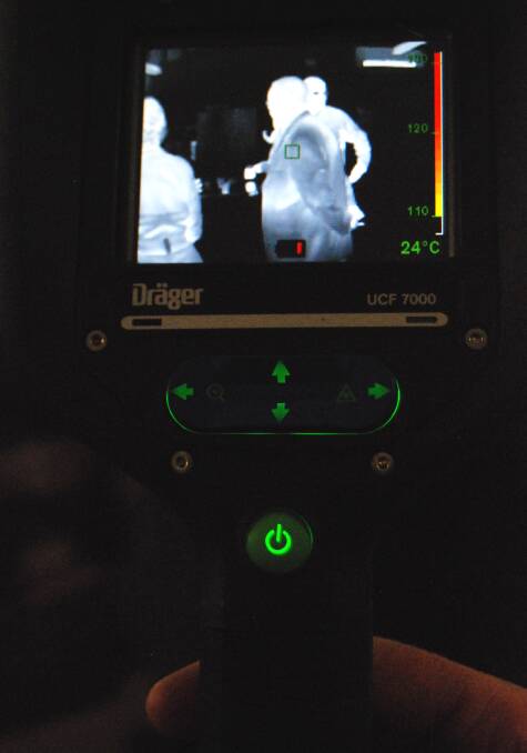 One of the donated thermal imaging cameras in use.