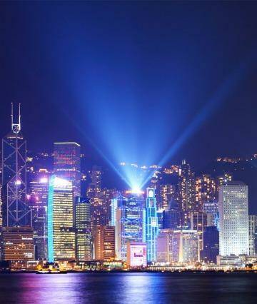 Visual spectacular: The Symphony of Lights show over Victoria Harbor every night is a feast for the senses.  Photo: 123.com