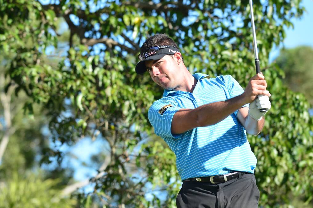 Blackheath golfer Adam Stephens in action at the 2014 South Pacific Open Championships last week, where he clinched his debut professional tournament win.