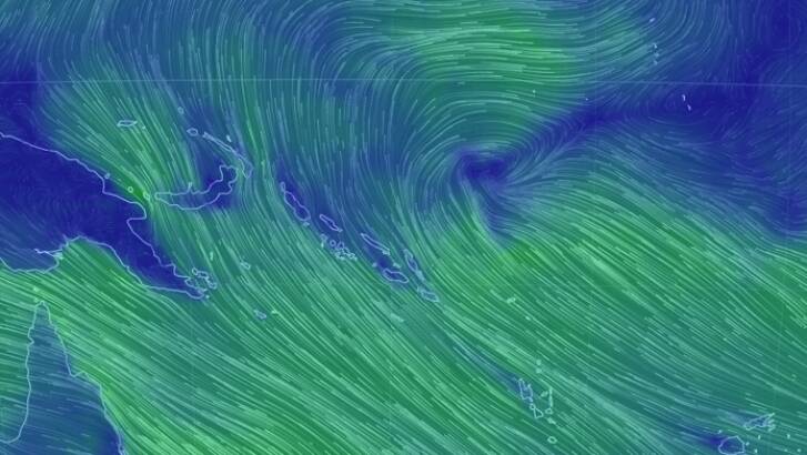 A tropical low over the Solomon Islands may develop into another cyclone. Photo: EarthNullschool.net
