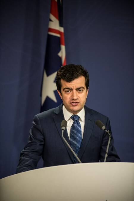 Senator Sam Dastyari, Shadow Minister for Consumer Affairs, announces his retirement from the opposition front bench. 7th September 2016 Photo: Wolter Peeters The Sydney Morning Herald. Photo: Wolter Peeters