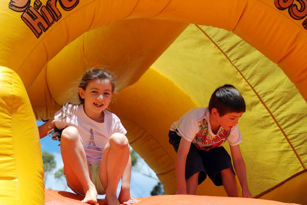 The giant jumping castle is always a festival favourite for the kids.